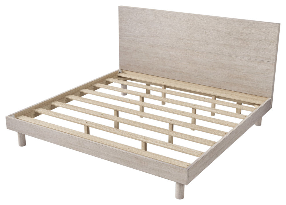 Full/Queen/King Wood Frame Platform Bed, King