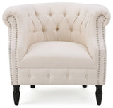 GDF Studio Akula High Back Club Chair, Beige Fabric