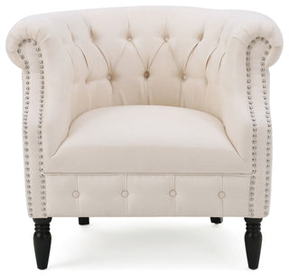 GDF Studio Akula High Back Club Chair, Beige Fabric