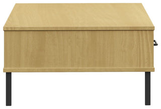 vidaXL Coffee Table Accent Side End Table with Metal Legs Brown Solid Wood OSLO