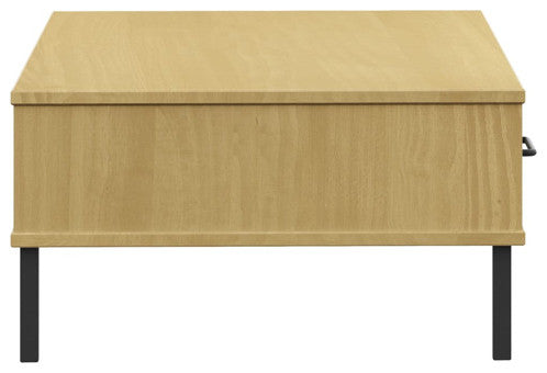 vidaXL Coffee Table Accent Side End Table with Metal Legs Brown Solid Wood OSLO