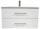 Napa 36" Modern Floating Bathroom Vanity With Ceramic Top and Round Handles, White