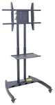 Luxor Adjustable Height Flat Panel Cart, Accessory Shelf, Rotating Mount