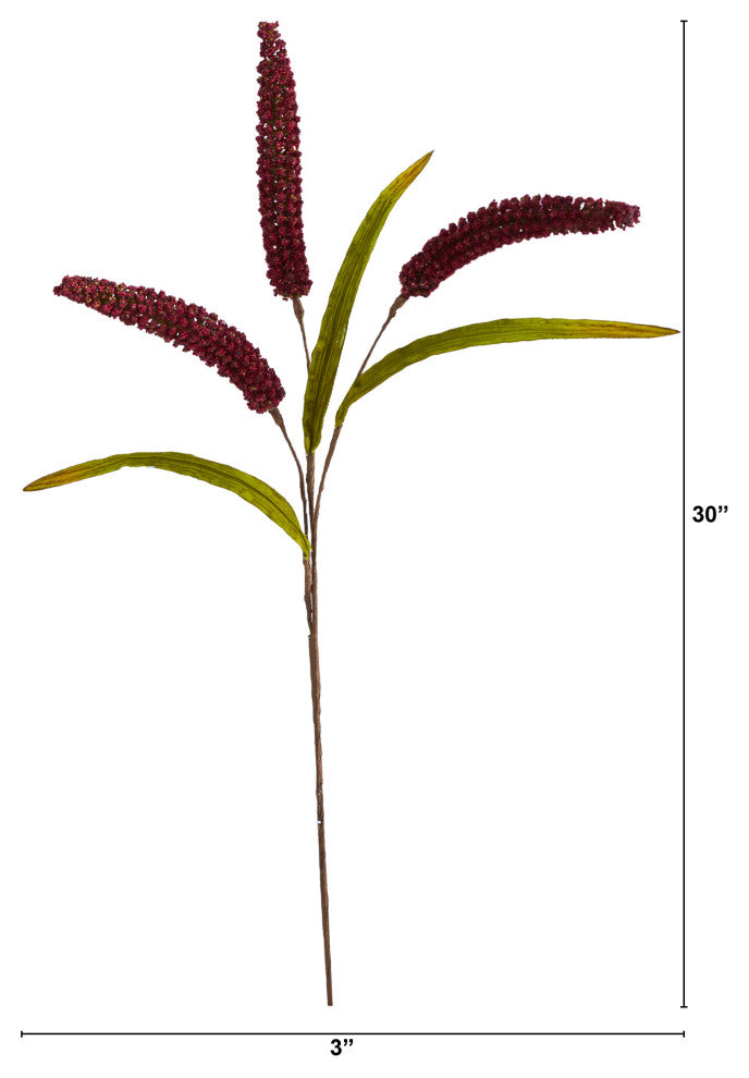 30" Sorghum Harvest Artificial Flower, Set of 12