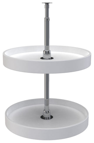 Polymer Full-Circle 2-Shelf Lazy Susan for Corner Wall Cabinets, White, 18"W