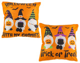 Set of 2, 16" Fabric Halloween Gnome Pillow