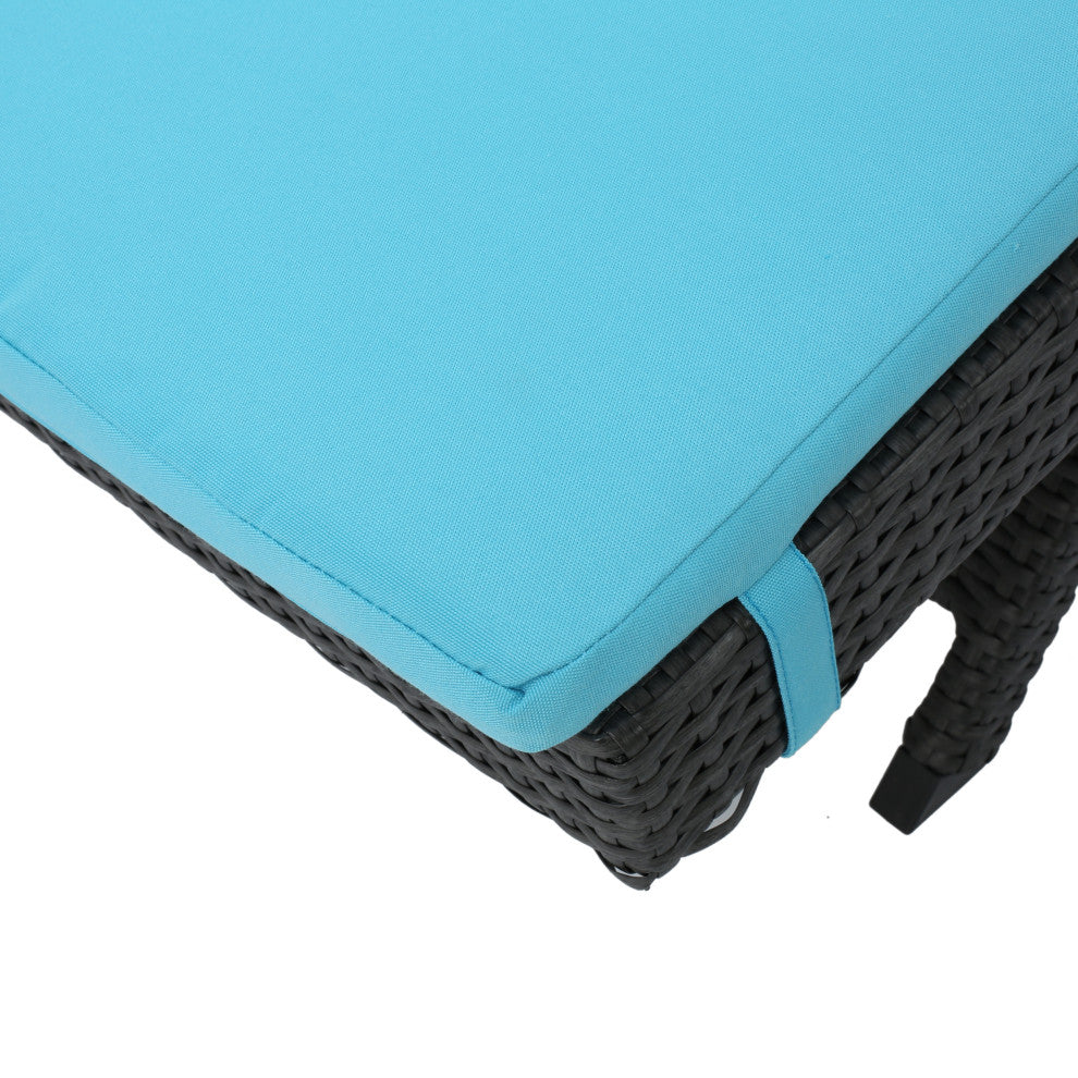 GDF Studio Lakeport Outdoor Adjustable Chaise Lounge Chairs, Set of 2, Blue