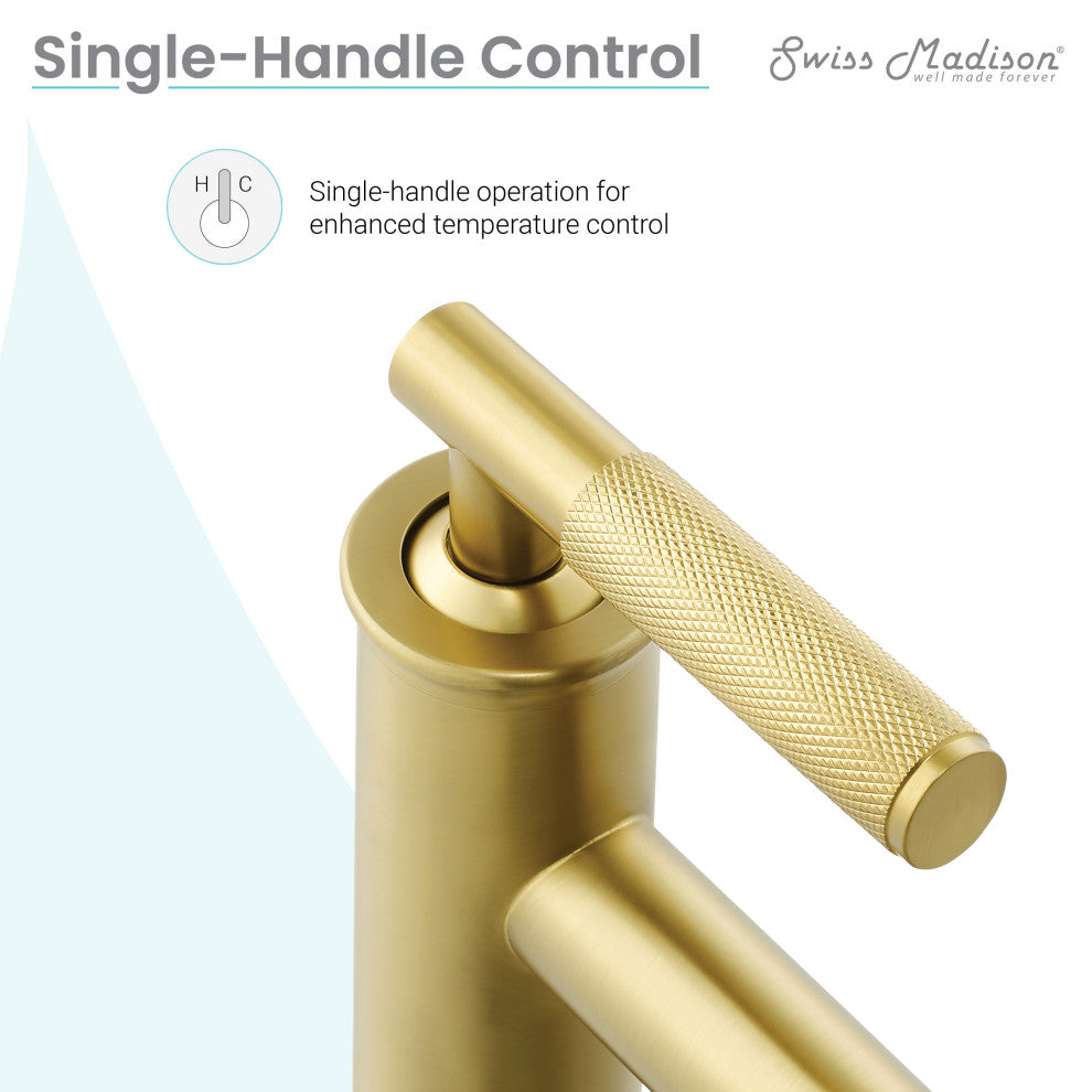 Avallon Single Hole, Single-Handle Sleek, Bathroom Faucet, Brushed Gold