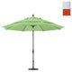 11' Matted White Collar Tilt Crank Aluminum Umbrella, Sunset Olefin