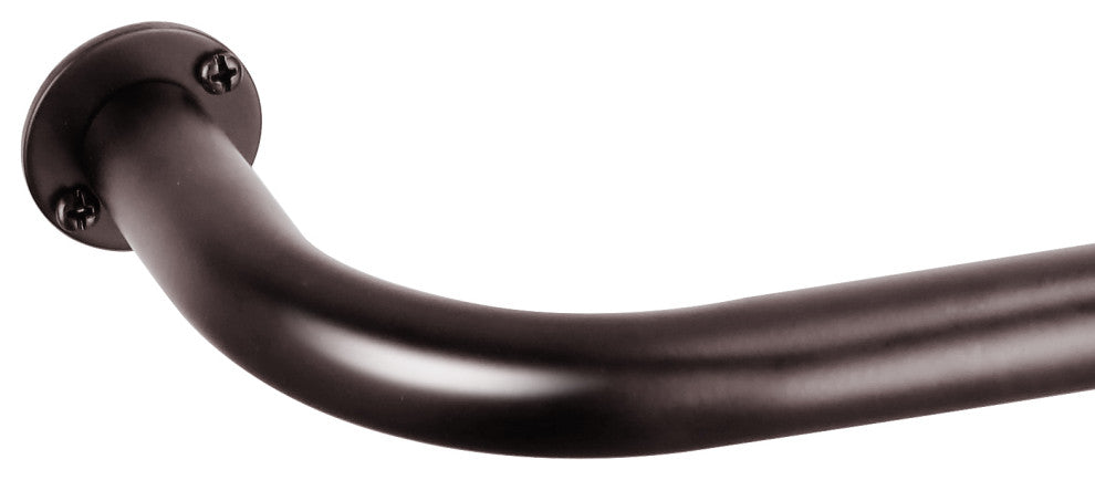 Energy Saving Wrap Around Black Out Return Adjustable Window Curtain Metal Rod, Bronze, 32-52"