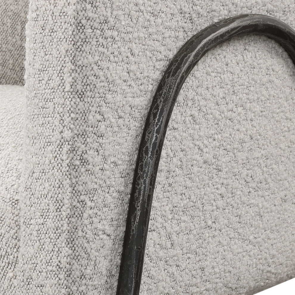 Uttermost 23571 Jacobsen 27"W Iron Framed Arm Chair - Black Iron / Gray