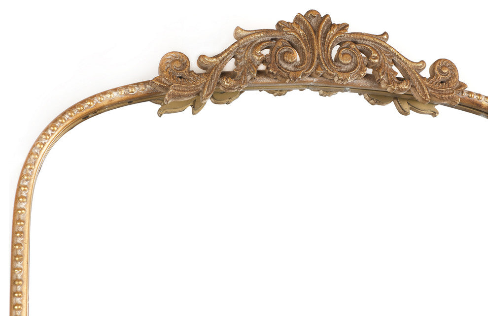 24"x42" Ornate Arch Wall Mirror, Gold