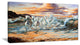 "Horses from Waves" Animal Digital Canvas Print, 32"x16"
