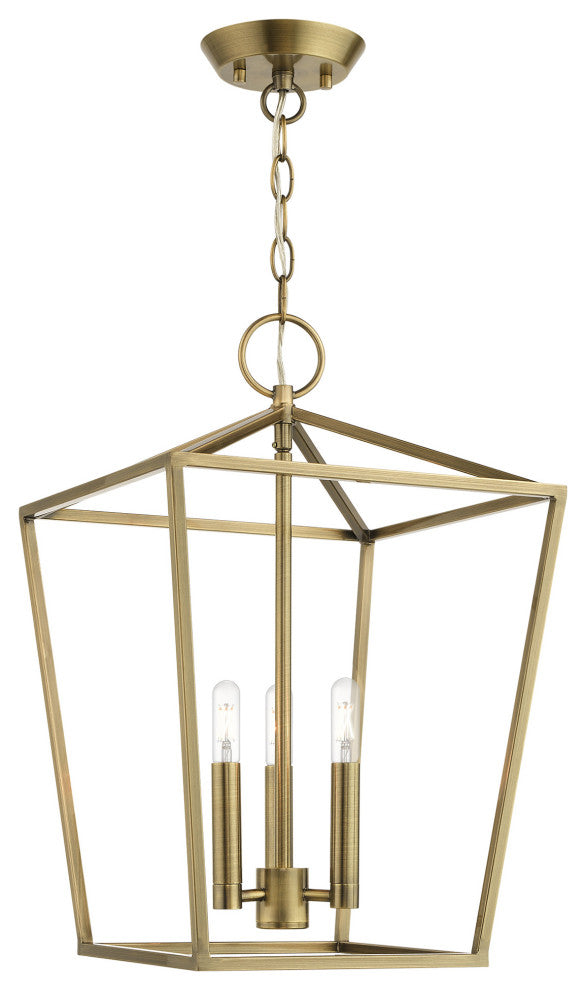 Devone 3 Light Antique Brass Lantern