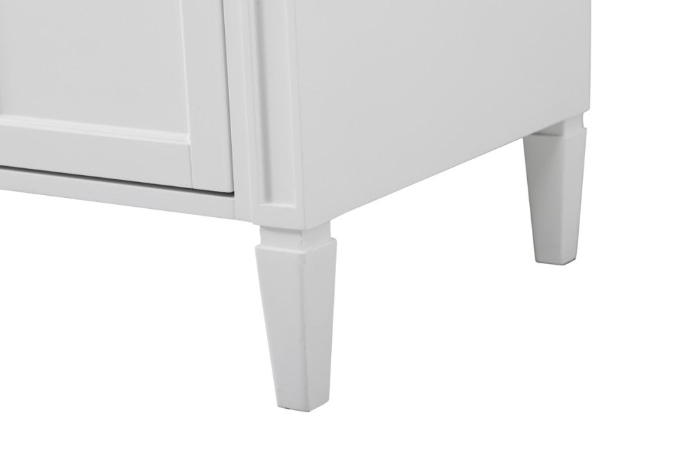 Home Living Vanity with Carrara White Marble Countertop, White, 72", Double Sink