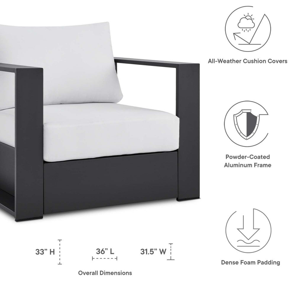 Modway Tahoe outdoor Patio Powder-Coated Aluminum 2-Piece Armchair Set