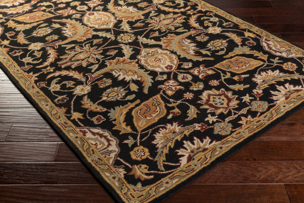 Surya Middleton AWMD-2078 Traditional Area Rug, Black, 8' Round