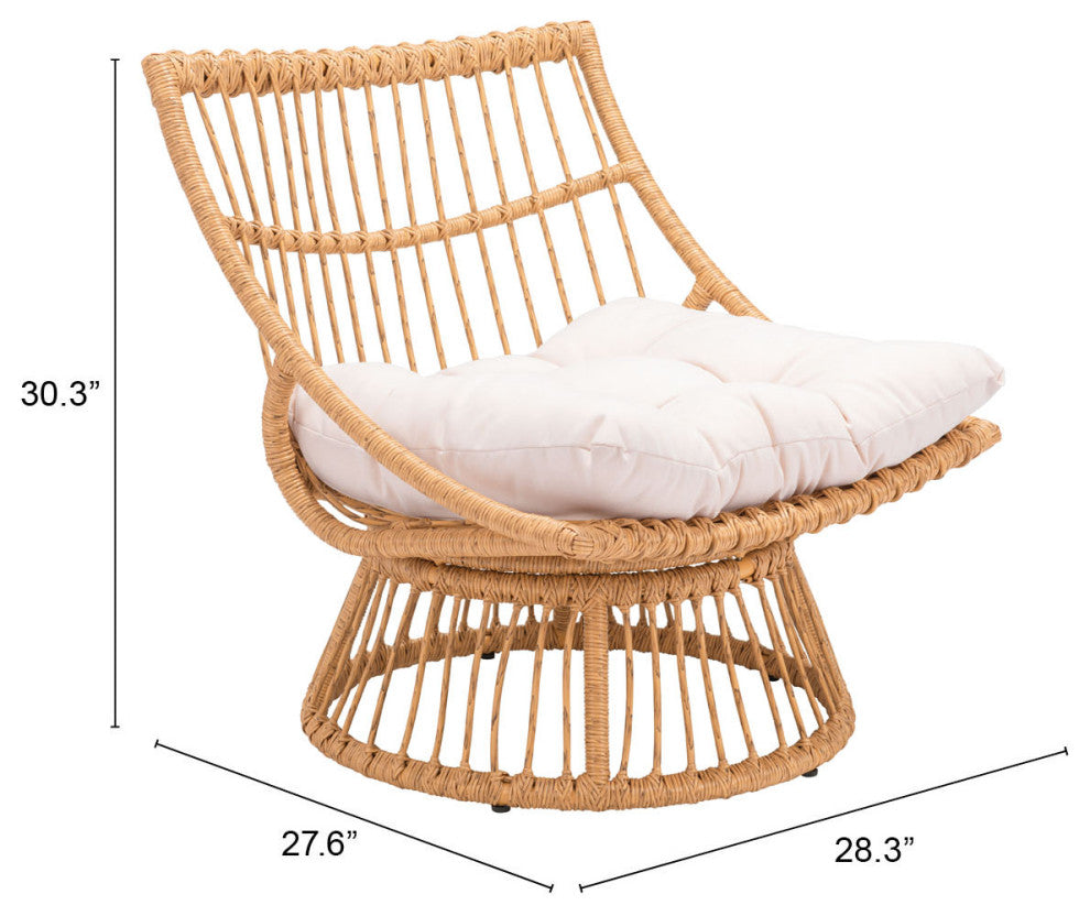 Lounge Chair, Aluminum, Metal, Beige, Natural, Outdoor Patio Balcony Garden