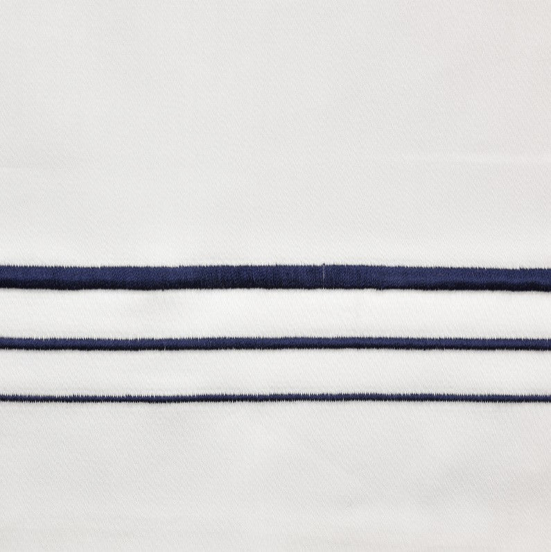 Embroidered Border Sheet Set, 4 Piece, Navy, Queen