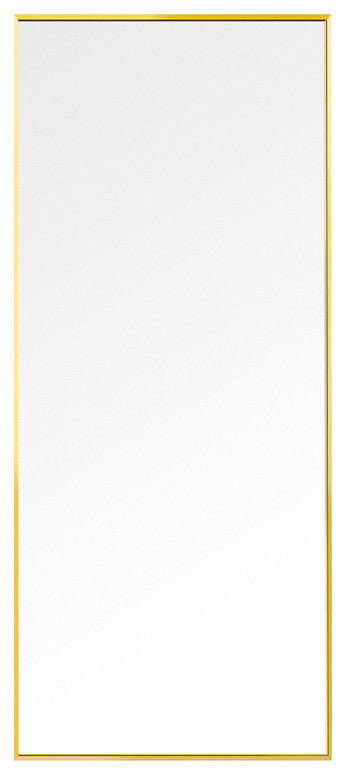 15.7x59" Rectangular Framed Wall Mounted Full Length Mirror, Gold