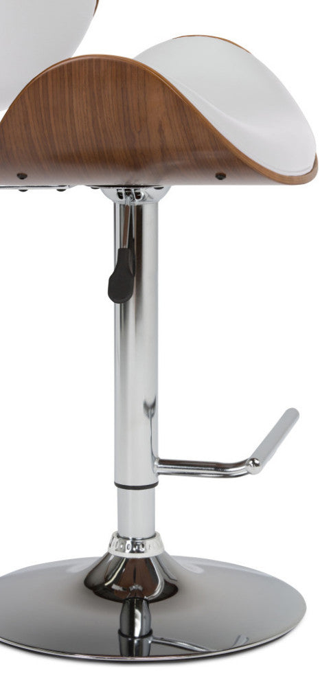 Marana Bentwood Adjustable Swivel Bar Stool, White