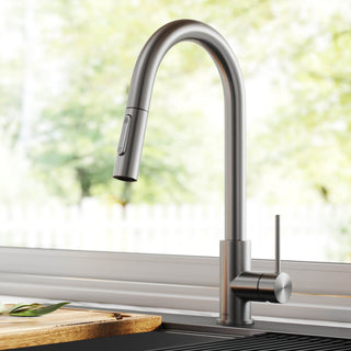 Oletto Pull-Down 1-Hole Kitchen Faucet, Spot Free Stainless Steel