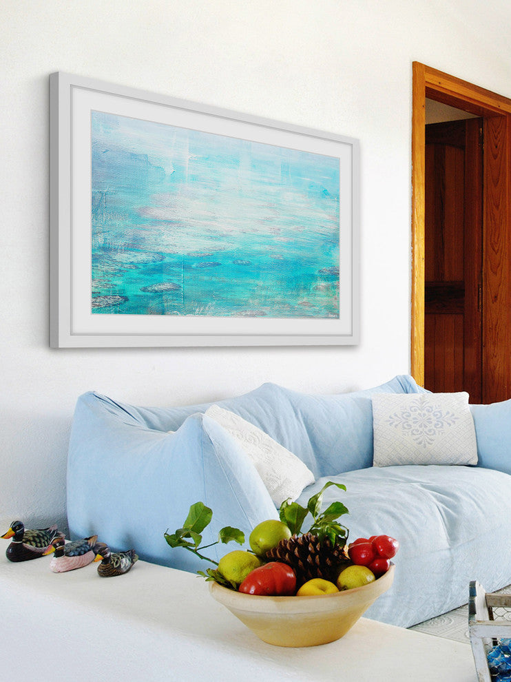 "White Surf" Framed Painting Print, 30"x20"
