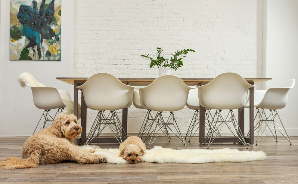 HomeRoots 24" x 72" x 2" Natural Double Sheepskin Area Rug