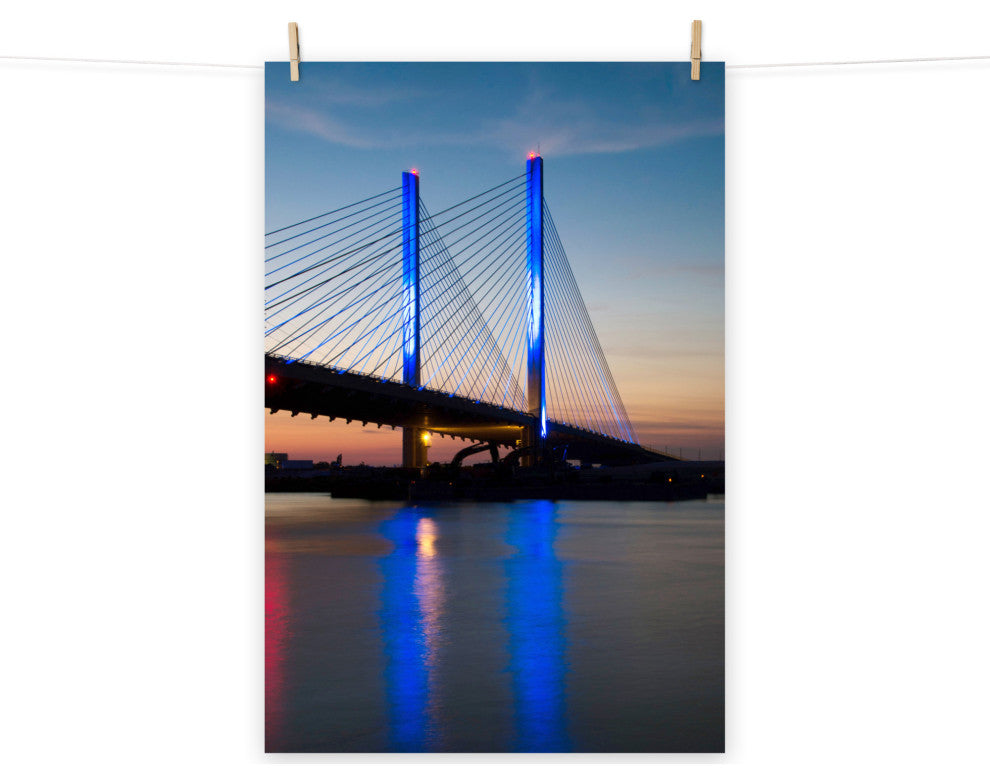 Indian River Inlet Bridge 2 Night Photography Unframed Wall Art Print, 24" X 36"