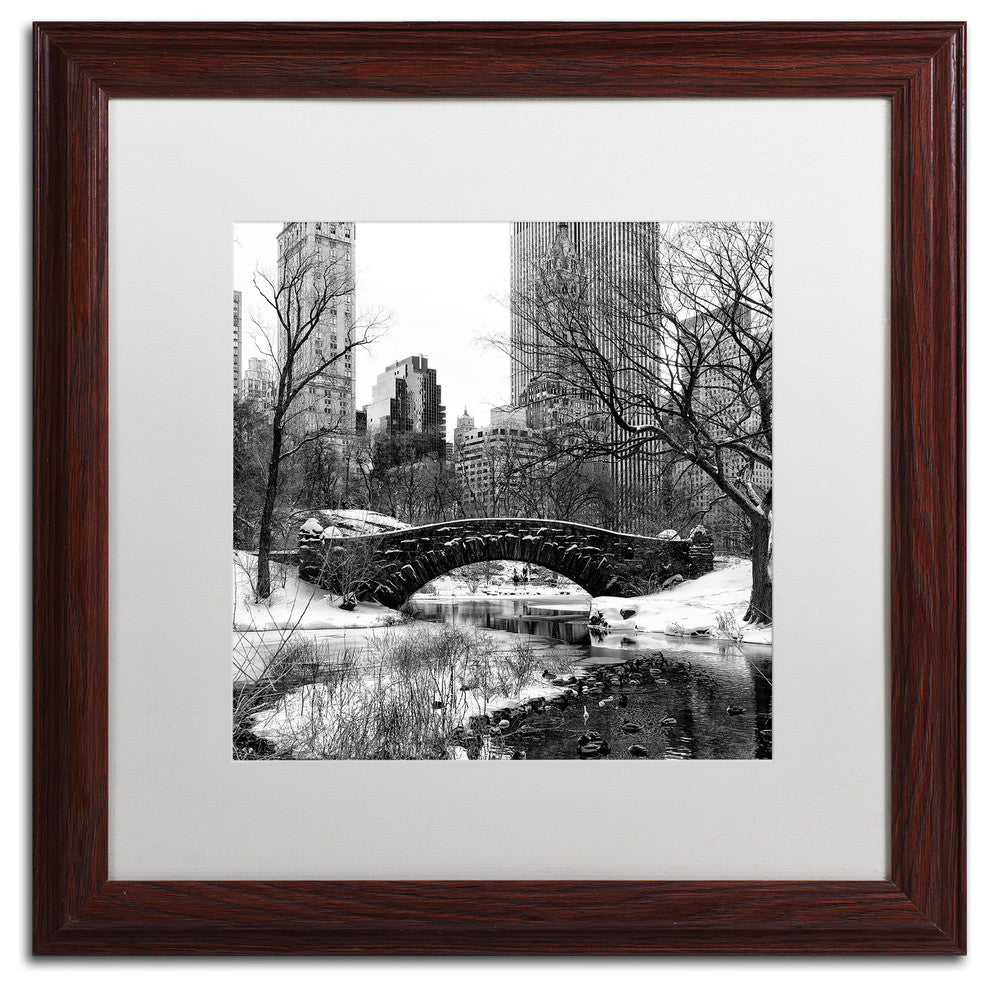 Philippe Hugonnard 'Gapstow Bridge Central Park' Matted Framed Art, 16x16