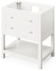 Astoria Transitional 30" White Vanity, Black Granite Vanity Top