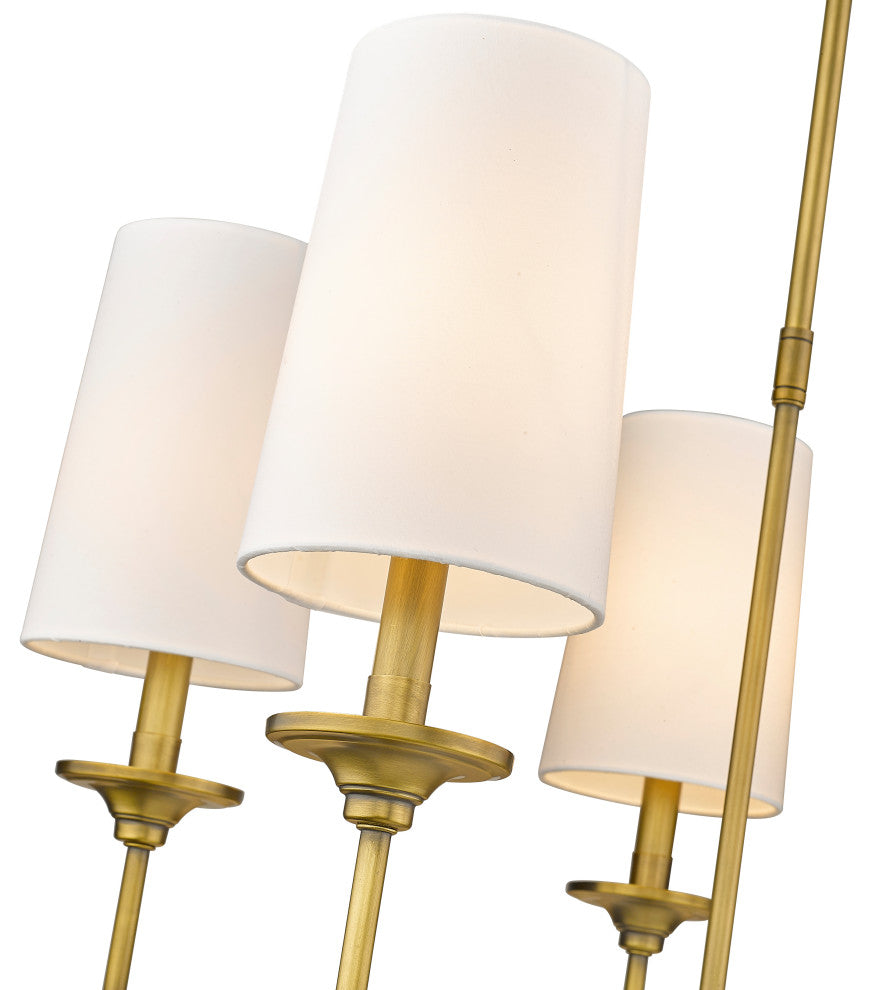 Emily Five Light Chandelier, Rubbed Brass