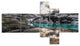 Mountain Creek under Cloudy Sky, Landscape Canvas Print, 60"x32", 5 panels