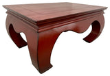 Consigned Vintage Chinese Red Lacquered Ming Dynasty Style Coffee Table
