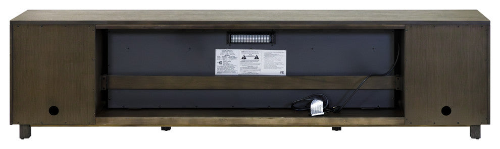 96" Fireplace Console Entertainment, Gray