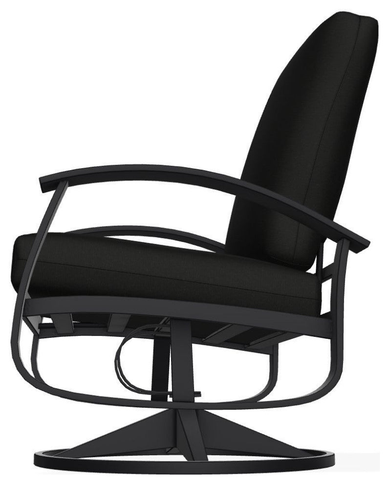 Belle Isle Cushion Outdoor Swivel Rocker, Black/Black