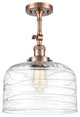 INNOVATIONS 201F-AC-G713-L 1-Light Semi-Flush Mount Antique Copper