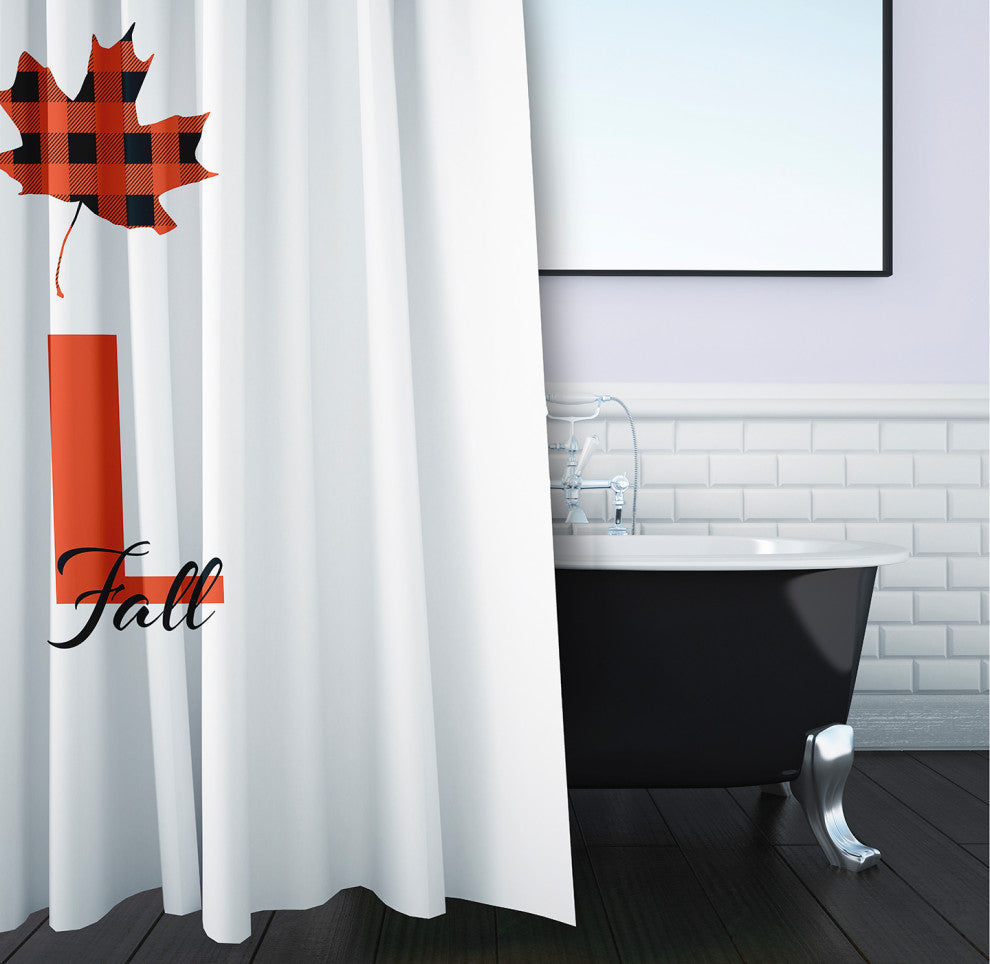 70"Wx73"L Sweet Fall Shower Curtain, Harvest Orange