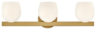 Hinkley Mae Medium Three Light Vanity, Lacquered Brass