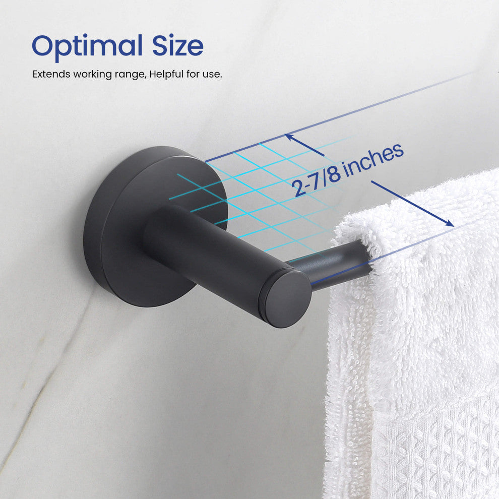 Circular 2-Piece Bathroom Hardware Set, Matte Black