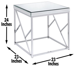 Evelyn Mirror Top End Table Chrome