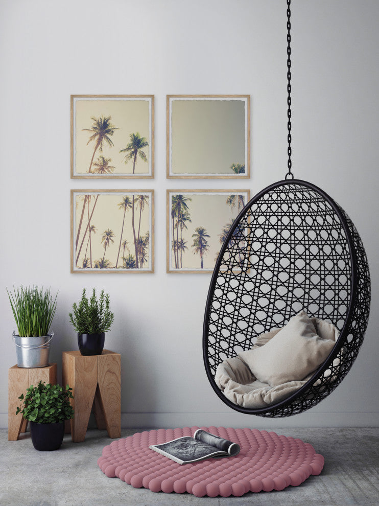 Palm Cool Breeze Quadriptych, 4-Piece Set, 12x12 Panels