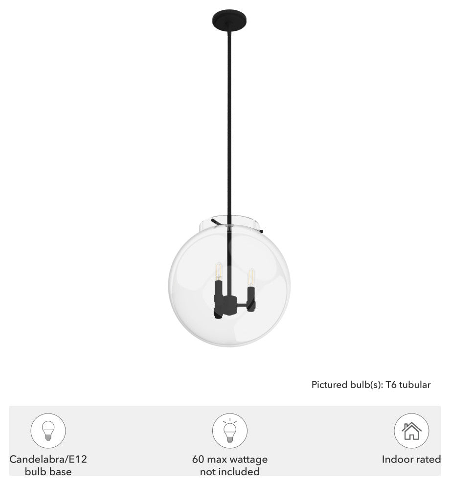 Sacha Natural Iron 3 Light Globe Pendant Ceiling Light Fixture
