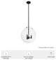 Sacha Natural Iron 3 Light Globe Pendant Ceiling Light Fixture