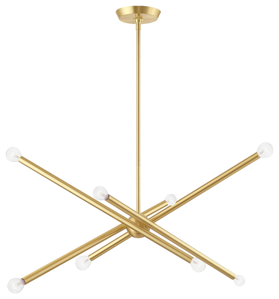 Livex Lighting Soho 8 Light Satin Brass Linear Chandelier