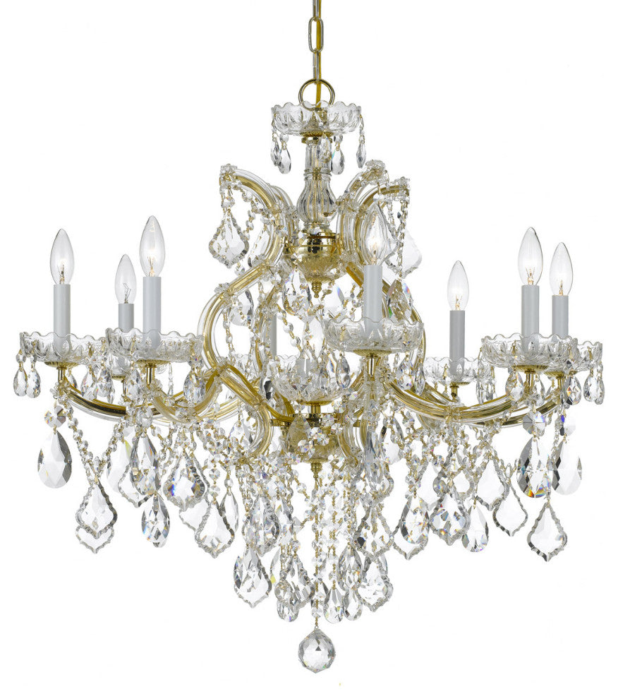 Crystorama 4409-GD-CL-SAQ, 9-Light Chandelier, Gold