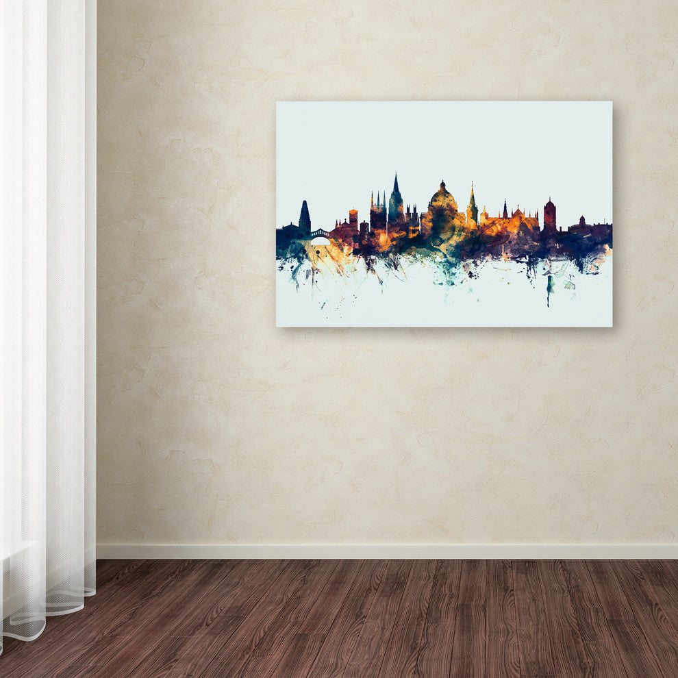 Michael Tompsett ''Oxford England Skyline Blue'' Canvas Art, 12x19