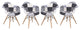 LeisureMod Willow Patchwork Fabric Eiffel Accent Chair, Set of 4