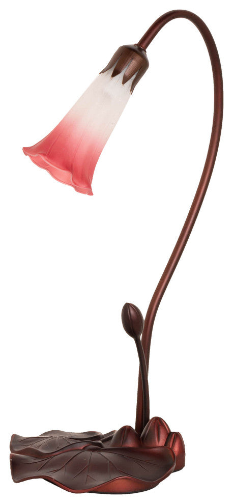 Meyda lighting 13509 16"H Pink/White Pond Lily Accent Lamp