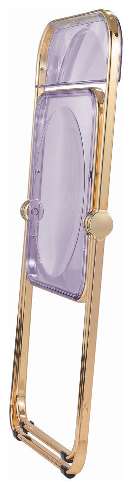 Lawrence Acrylic Folding Chair With Gold Frame, Magenta